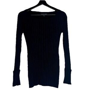 Boston‎ Proper Women's Pullover Sweater Size S Black Ribbed Stretch Zip Cuff S